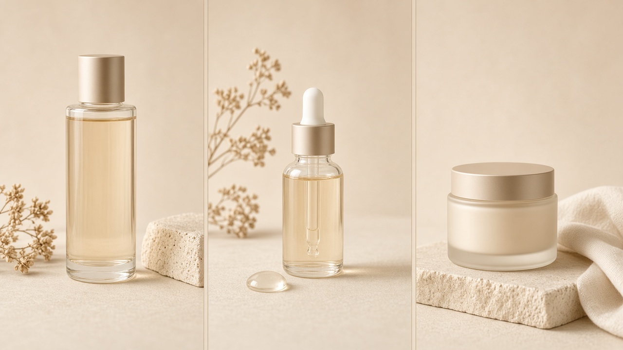 Urutan: toner/lotion → serum → cream — ilustrasi Tim Dinasti
